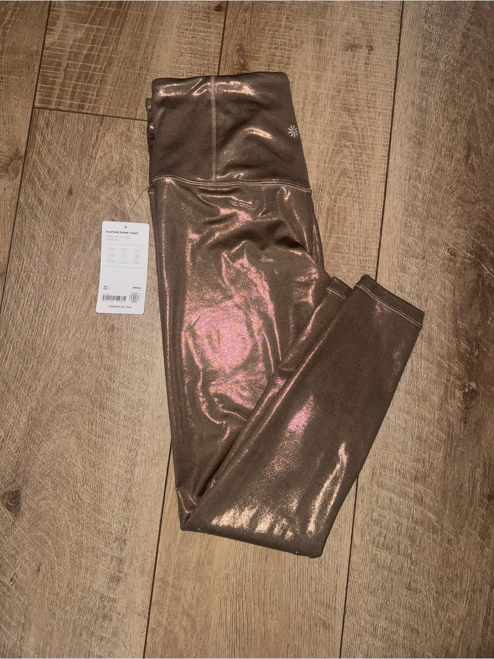 Athleta Metallic Bronze Shimmer Leggings